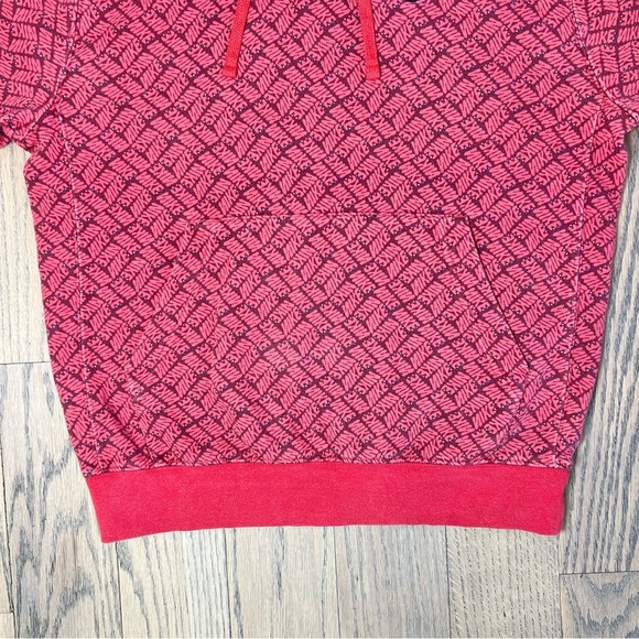 Nike Essentials Red All Over Print Pullover Hoodie Sweatshirt Size Small - Picture 7 of 16